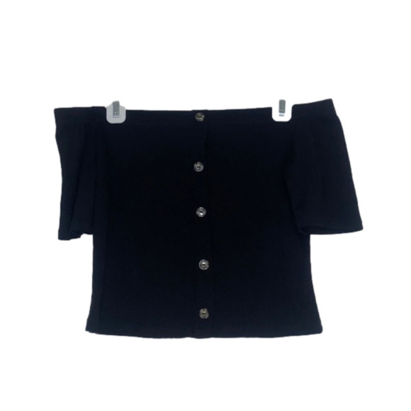 Live In The Moment Black Off The Shoulder Crop Top, Medium - Picture 1 of 6